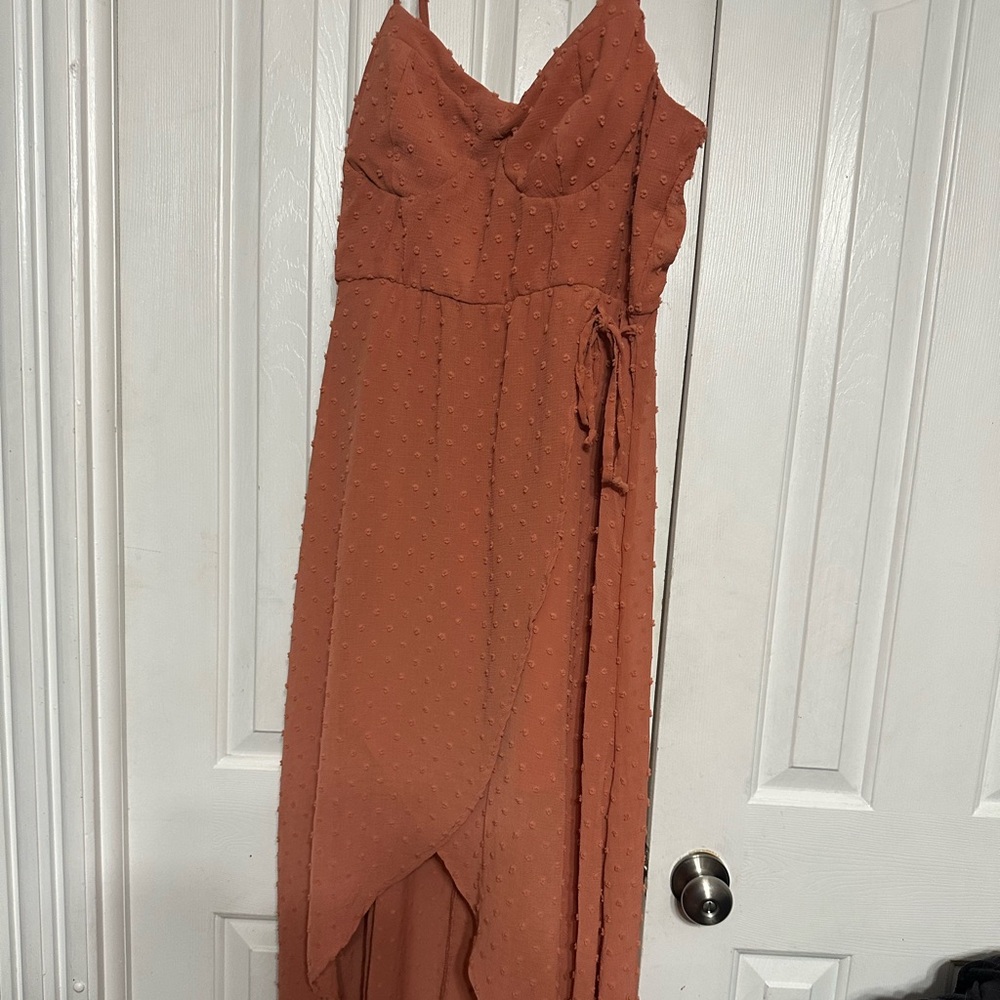 Lily Rose Asymmetrical Rust Dress